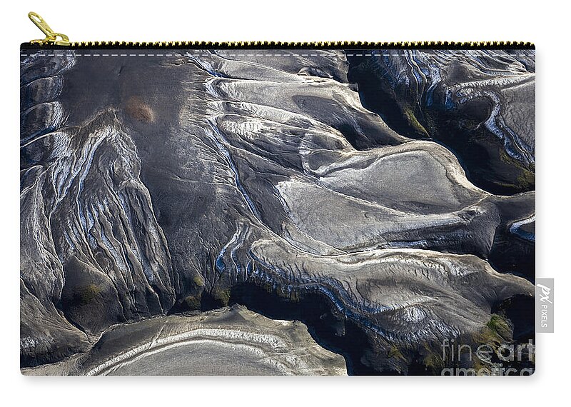 Aerial Photo Zip Pouch featuring the photograph Aerial photography iceland by Gunnar Orn Arnason