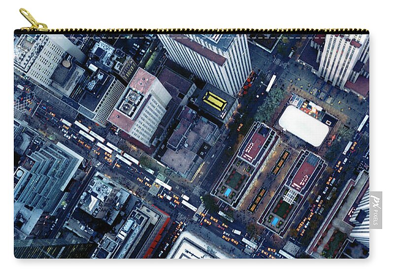 Outdoors Zip Pouch featuring the photograph Aerial Photography Of The Rockefeller by Michael H