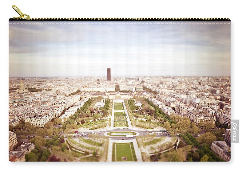 Viewpoint Zip Pouch featuring the photograph Aerial View Of Champ De Mars From The by Epicurean