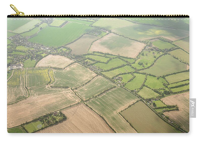 Scenics Zip Pouch featuring the photograph Aerial View Of Cultivated Land In London by Franckreporter