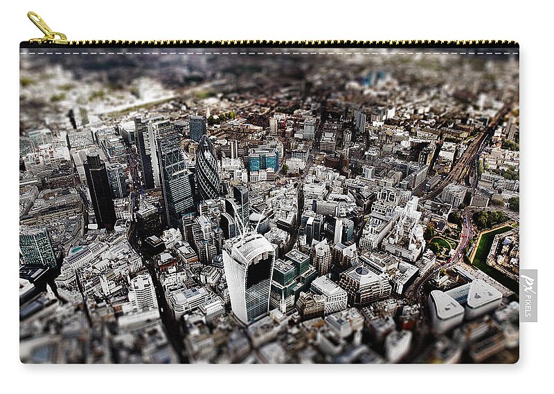 London Zip Pouch featuring the photograph Aerial view of London 3 by Mark Rogan