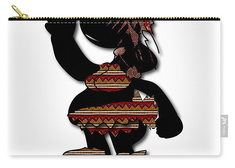 African Dancer Zip Pouch featuring the digital art African Dancer 7 by Marvin Blaine