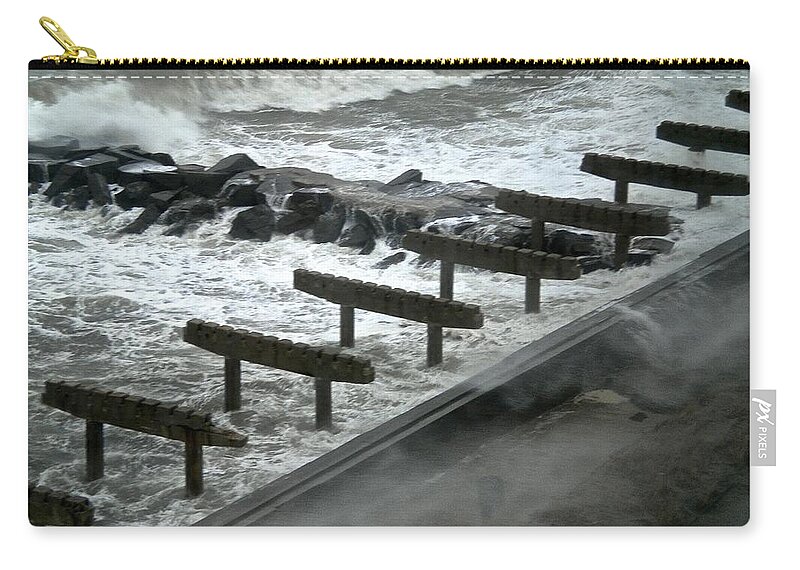 Atlantic City Zip Pouch featuring the photograph After Storm Sandy by Joan Reese