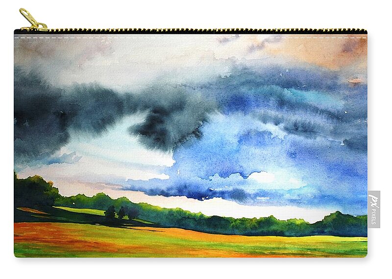 Storm Zip Pouch featuring the painting After the Rain by Brenda Beck Fisher