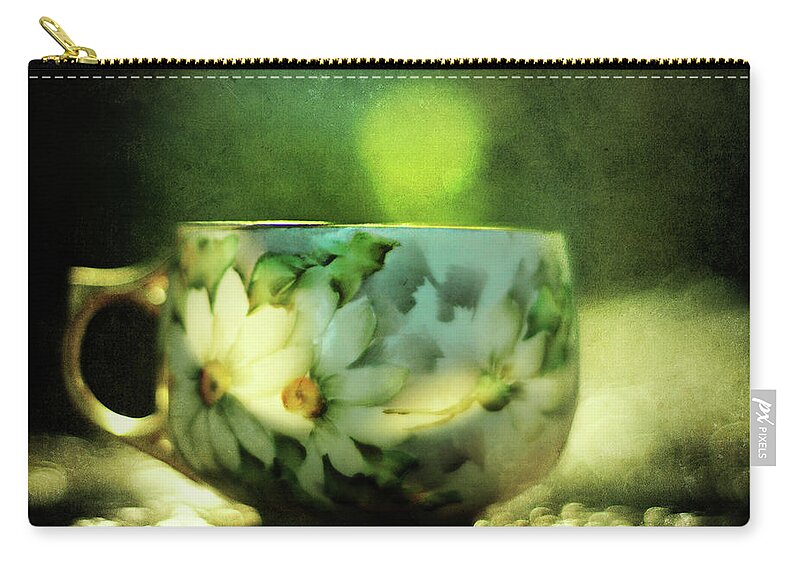 Daisy Zip Pouch featuring the photograph Afternoon Tea by Rebecca Sherman