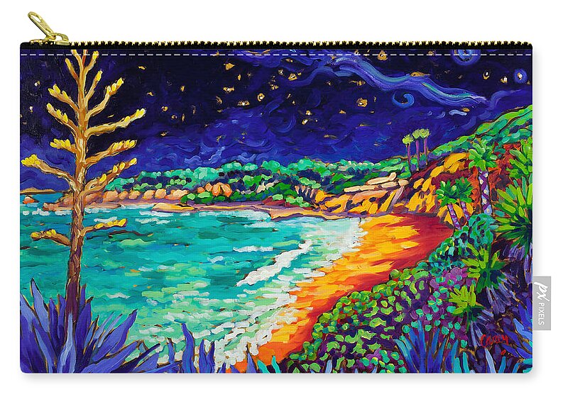 Agave Zip Pouch featuring the painting Agave Noche by Cathy Carey