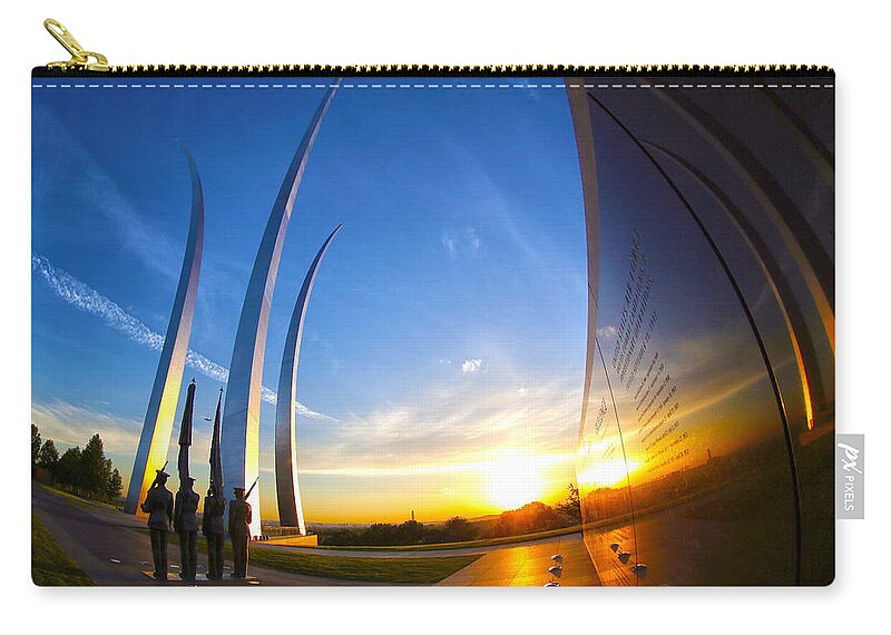 Air Force Zip Pouch featuring the photograph Aim High by Mitch Cat