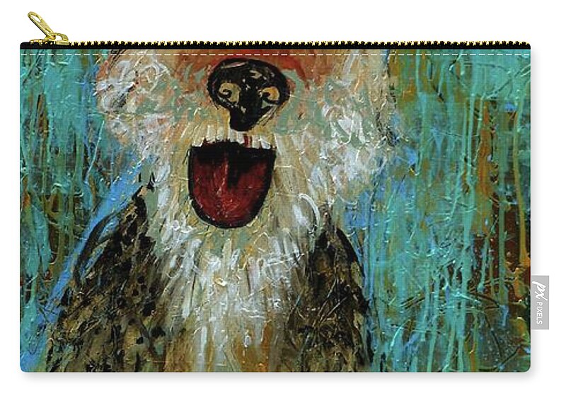 Airedale Terrier Zip Pouch featuring the painting Airedale Terrier by Genevieve Esson
