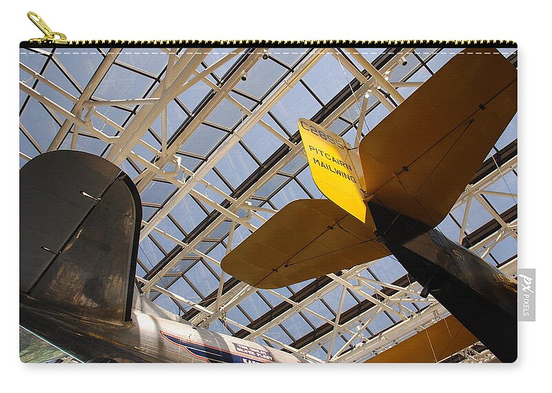 Planes Carry-all Pouch featuring the photograph Airplane Rudders by Kenny Glover