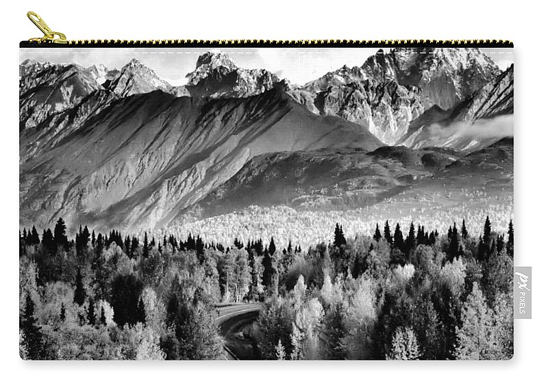 Mountains Zip Pouch featuring the photograph Alaskan Mountains by KATIE Vigil