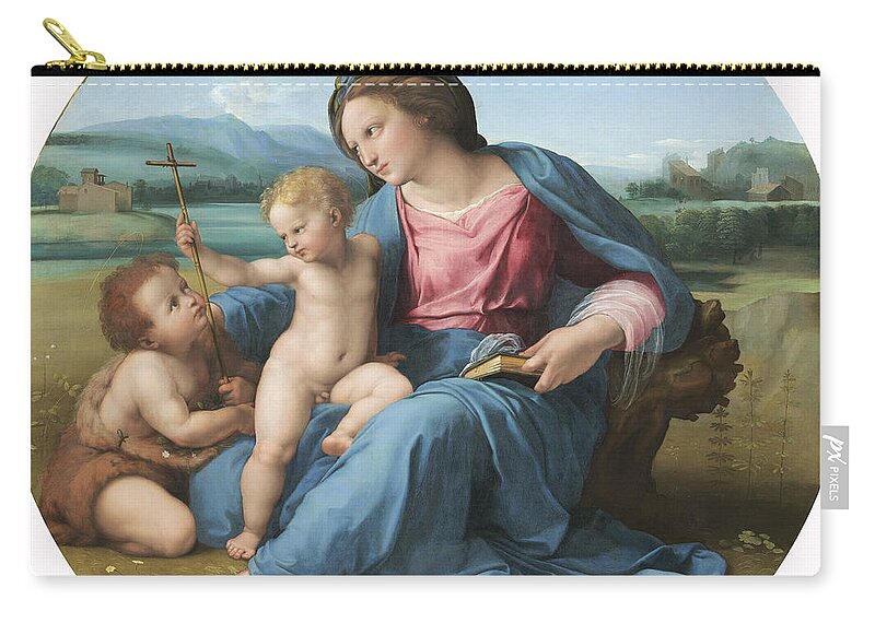 Raphael Zip Pouch featuring the painting Alba Madonna by Raphael