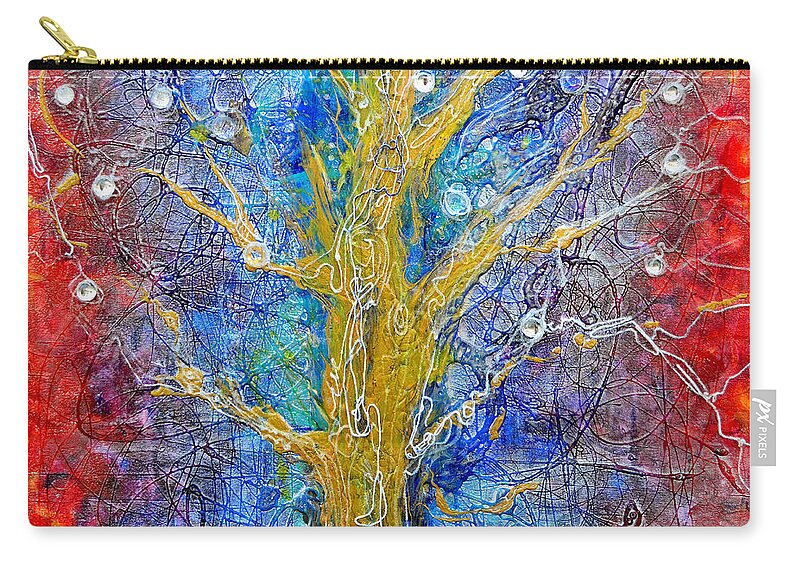 Abstract Zip Pouch featuring the painting Albedo Tree of Life 8 by Regina Valluzzi