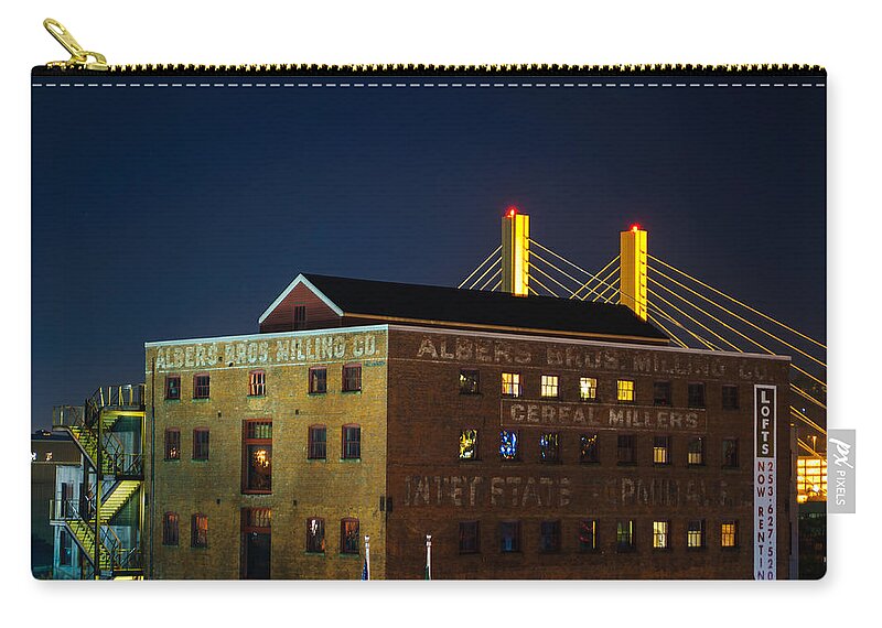 Tacoma Zip Pouch featuring the photograph Albers Bros. Cereal Millers by Tikvah's Hope