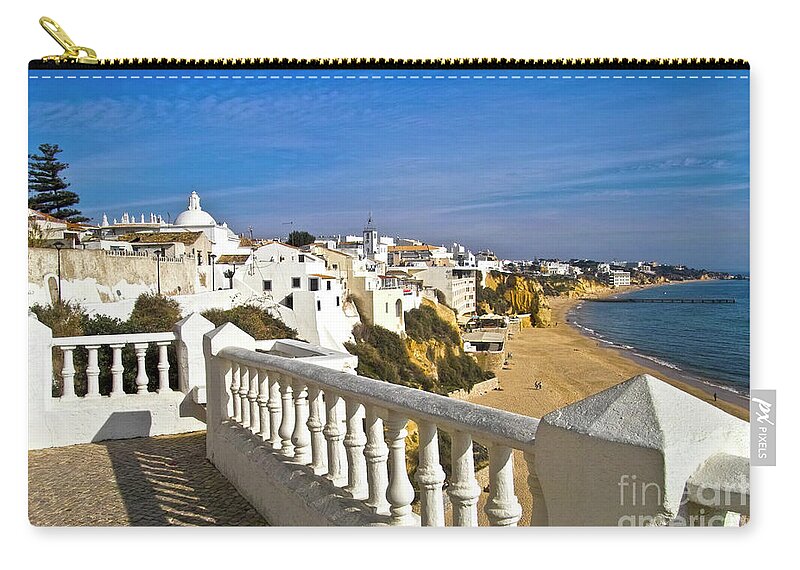 Europe Zip Pouch featuring the photograph Albufeira village by the sea by Heiko Koehrer-Wagner