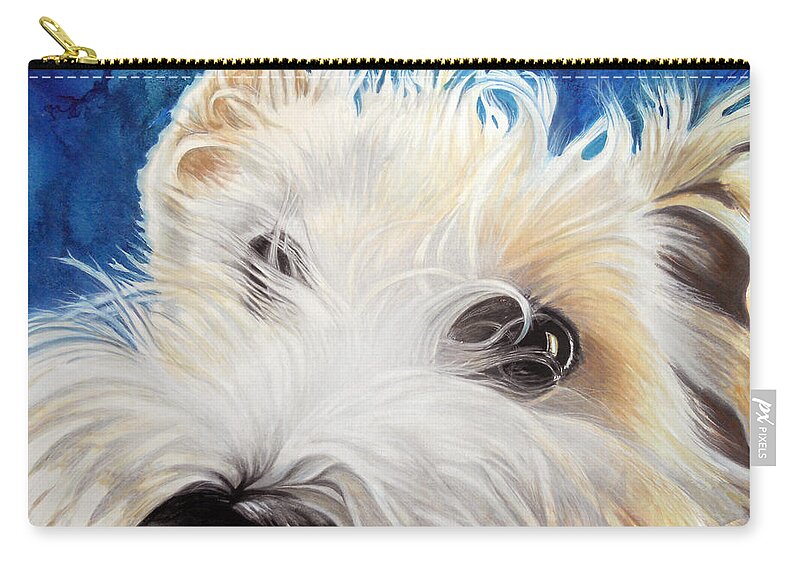 Art Zip Pouch featuring the painting Albus by Carolyn Coffey Wallace