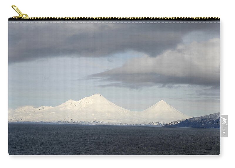 Active Volcano Zip Pouch featuring the photograph Aleutian Volcanoes by Carleton Ray