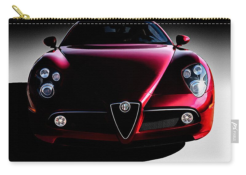 Italian Zip Pouch featuring the digital art Alfa Romeo 8C by Douglas Pittman