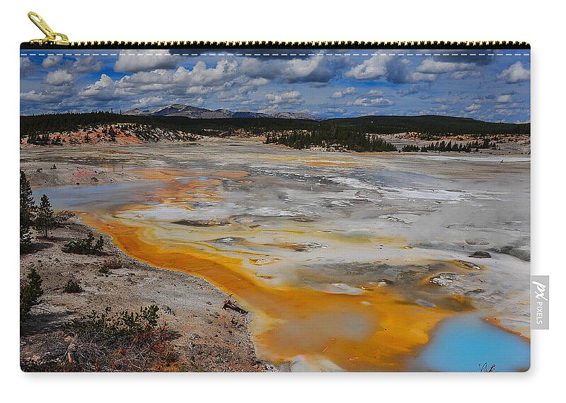 Yellowstone Zip Pouch featuring the photograph Alien Landscape by Harry Spitz