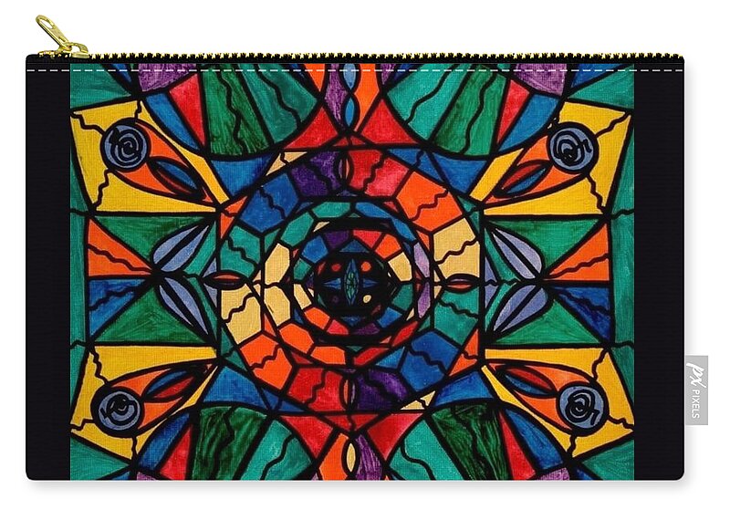 Alignment Zip Pouch featuring the painting Alignment by Teal Eye Print Store