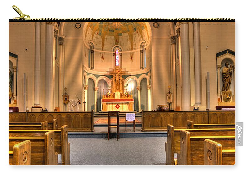 Mn Churches Zip Pouch featuring the photograph All Saints Catholic Church by Amanda Stadther