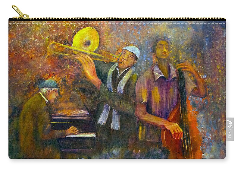 Music Zip Pouch featuring the painting All That Jazz by Loretta Luglio