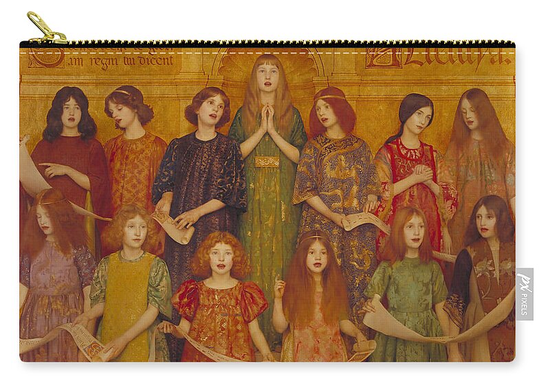 Thomas Cooper Gotch Zip Pouch featuring the painting Alleluia by Thomas Cooper Gotch