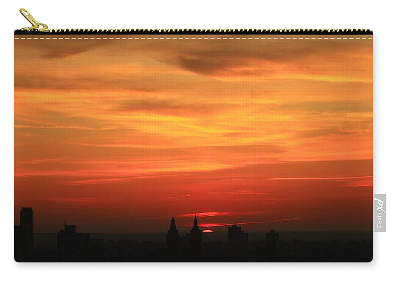 Sunset Zip Pouch featuring the photograph Almost Down by Catie Canetti
