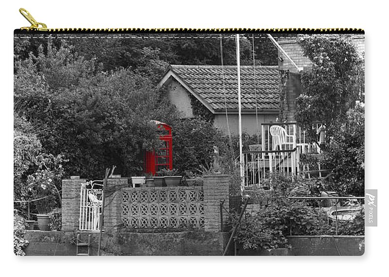 British Phone Box Zip Pouch featuring the photograph Almost Private Phone Box by Maj Seda