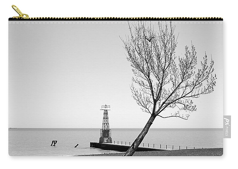 Lake Zip Pouch featuring the photograph Alone agains the wind by Milena Ilieva