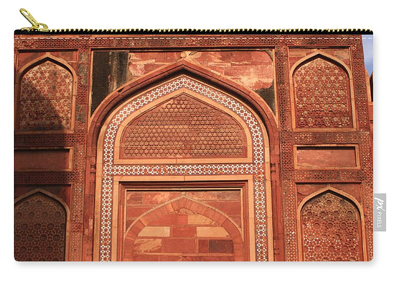 India Zip Pouch featuring the photograph Amar Singh Gate Red Fort Agra by Aidan Moran