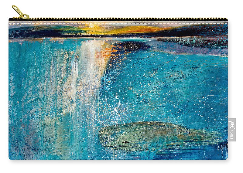 Seascape Paintings Carry-all Pouch featuring the painting Amazing Ocean by Shijun Munns