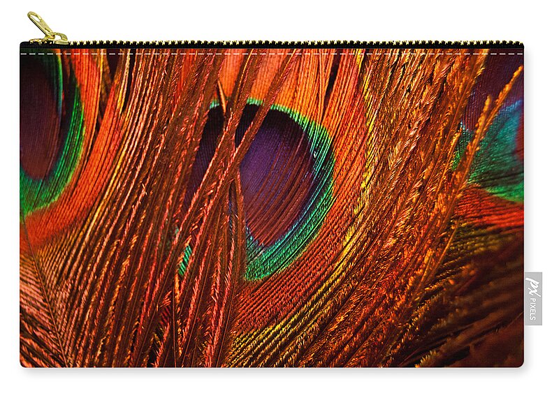 Amber Zip Pouch featuring the photograph Amber Waves of Plumage by Christi Kraft