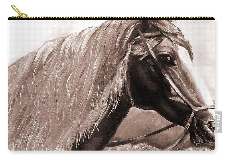 American Beauty Zip Pouch featuring the painting American Beauty Antique by Shana Rowe Jackson