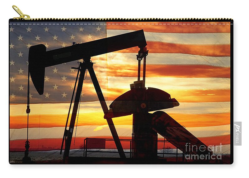 Oil Zip Pouch featuring the photograph American Oil by James BO Insogna