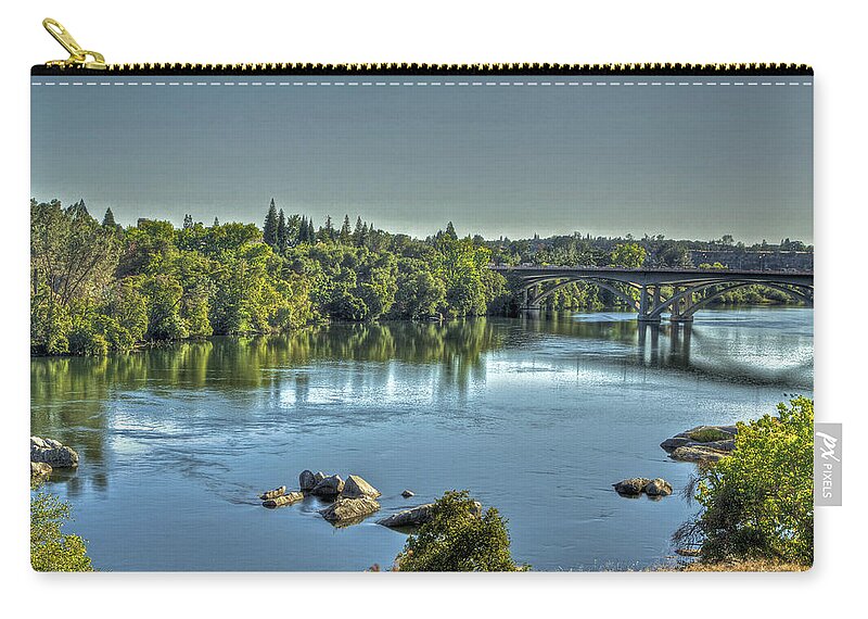 American Zip Pouch featuring the photograph American River by SC Heffner