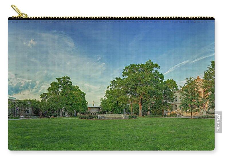 American Zip Pouch featuring the photograph American University Quad by Metro DC Photography