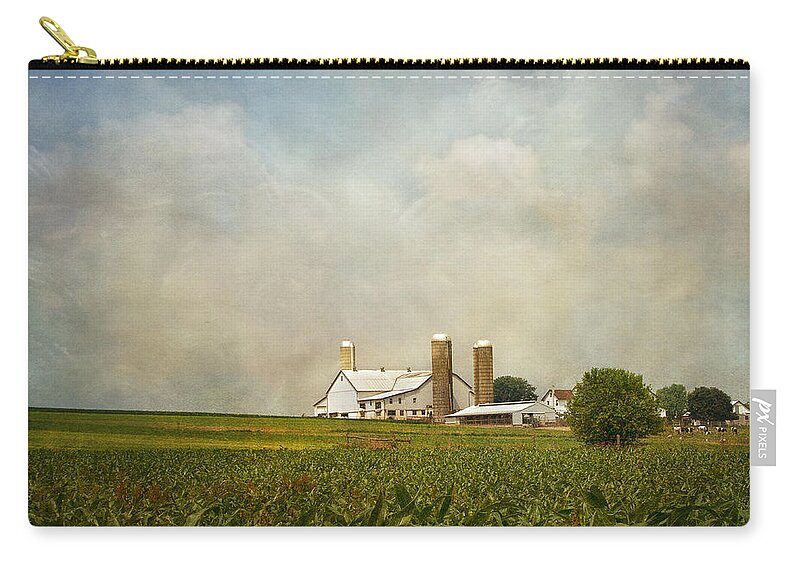 Rural Zip Pouch featuring the photograph Amish Farmland by Kim Hojnacki