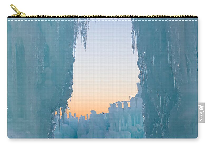 Ice Zip Pouch featuring the photograph Among The Ice Walls by Christie Kowalski