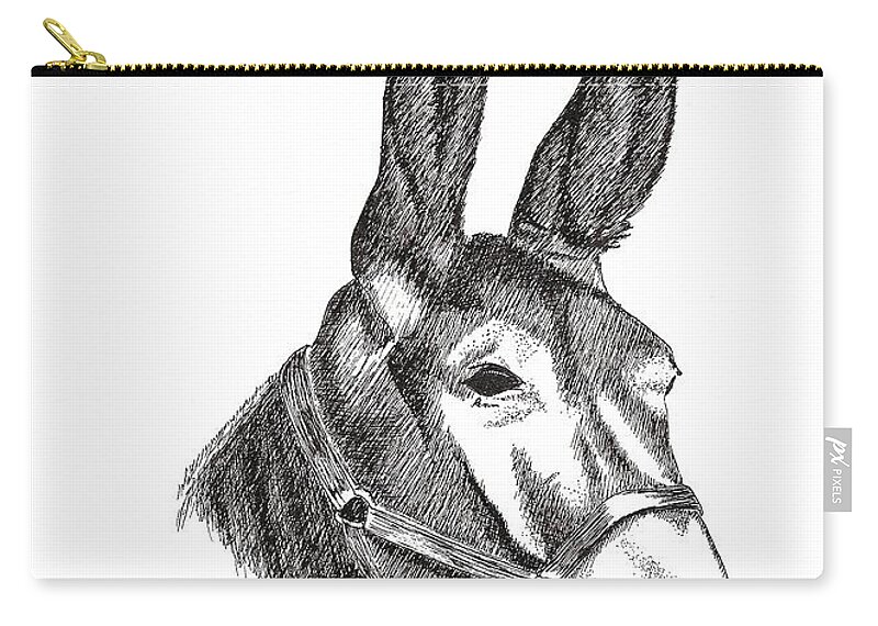 Mule Zip Pouch featuring the painting Amos by Bill Searle