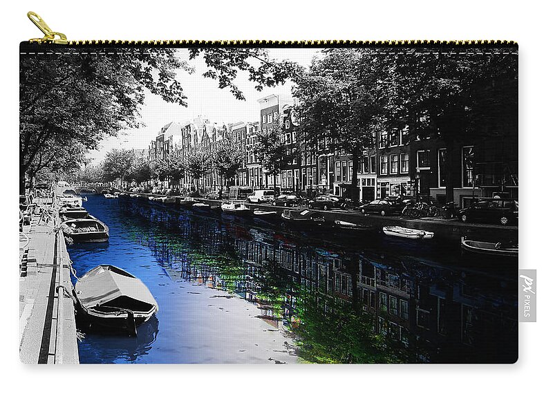 Amsterdam Zip Pouch featuring the photograph Amsterdam Colorsplash by Nicklas Gustafsson