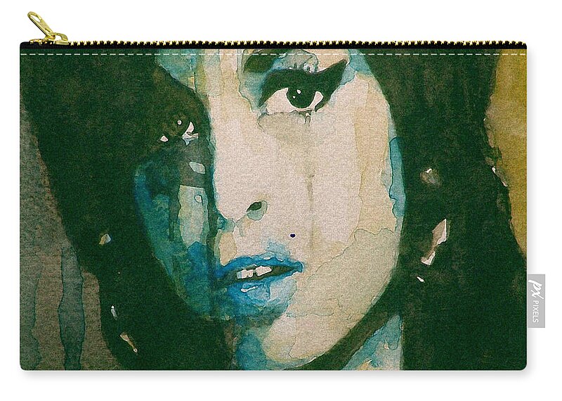 Amy Winehouse Zip Pouch featuring the painting Amy by Paul Lovering