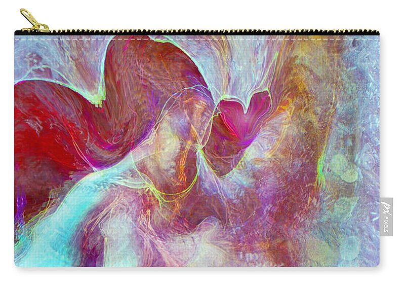 Angels Love Zip Pouch featuring the digital art An Angels Love by Linda Sannuti