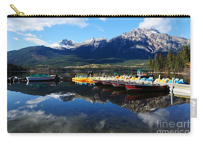 Mountain Zip Pouch featuring the photograph An Autumn Float Would be Fun by Vivian Christopher