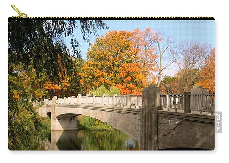 Autumn Zip Pouch featuring the photograph An Autumn Scene by Kay Novy