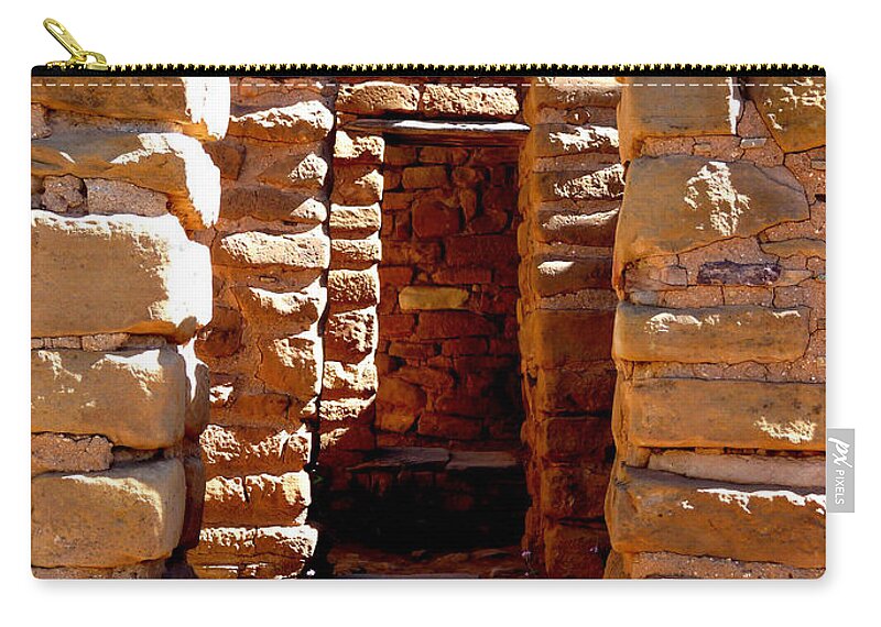 Ancient Zip Pouch featuring the photograph Ancient Doorways by Alan Socolik
