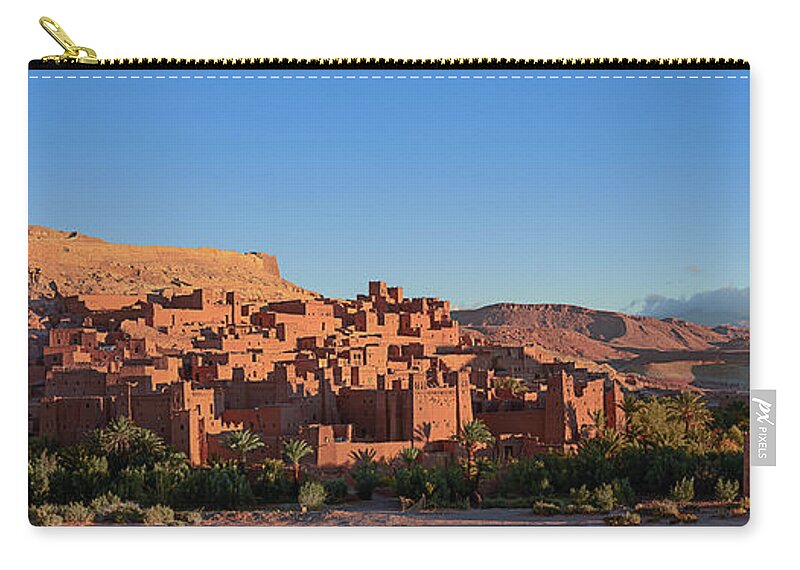 Panoramic Zip Pouch featuring the photograph Ancient Kasbah Of Ait Benhaddou by Paolo Negri