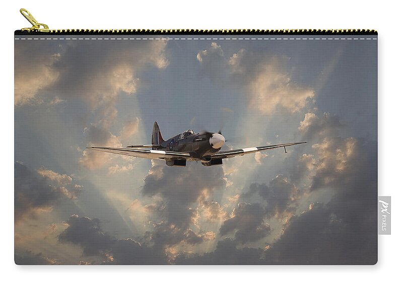 Aircraft Zip Pouch featuring the digital art And Comes Safe Home by Pat Speirs