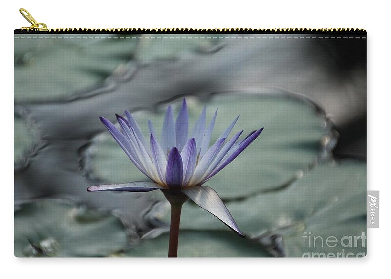 Water-lily Zip Pouch featuring the photograph ...and cue Lily by Lynn England