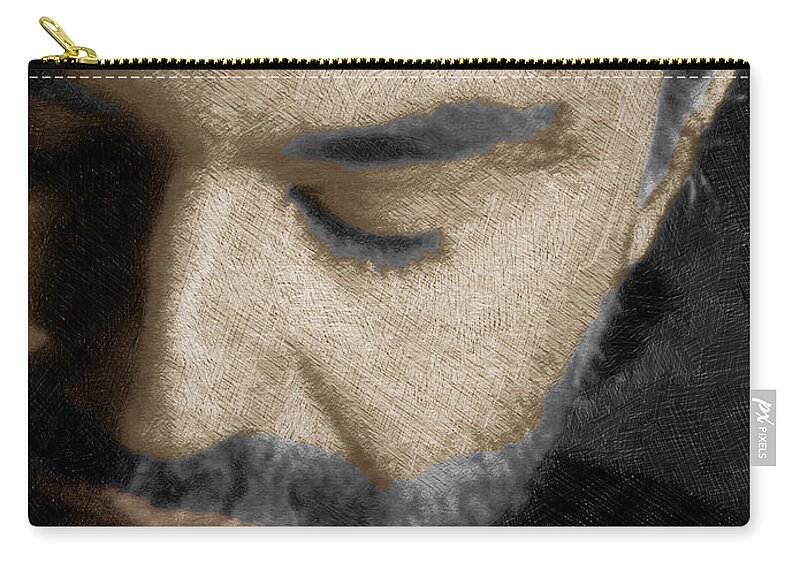 Andrea Bocelli Zip Pouch featuring the painting Andrea Bocelli And Vertical by Tony Rubino