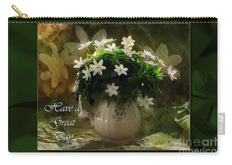 Anemones Zip Pouch featuring the photograph Anemones by Randi Grace Nilsberg